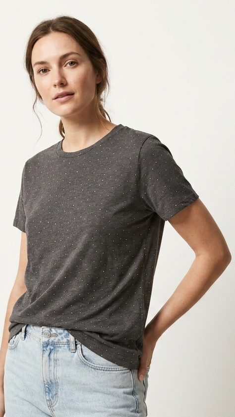 SPRINGFIELD Womens Essential Acid Print with Stones Crew Neck T Shirt