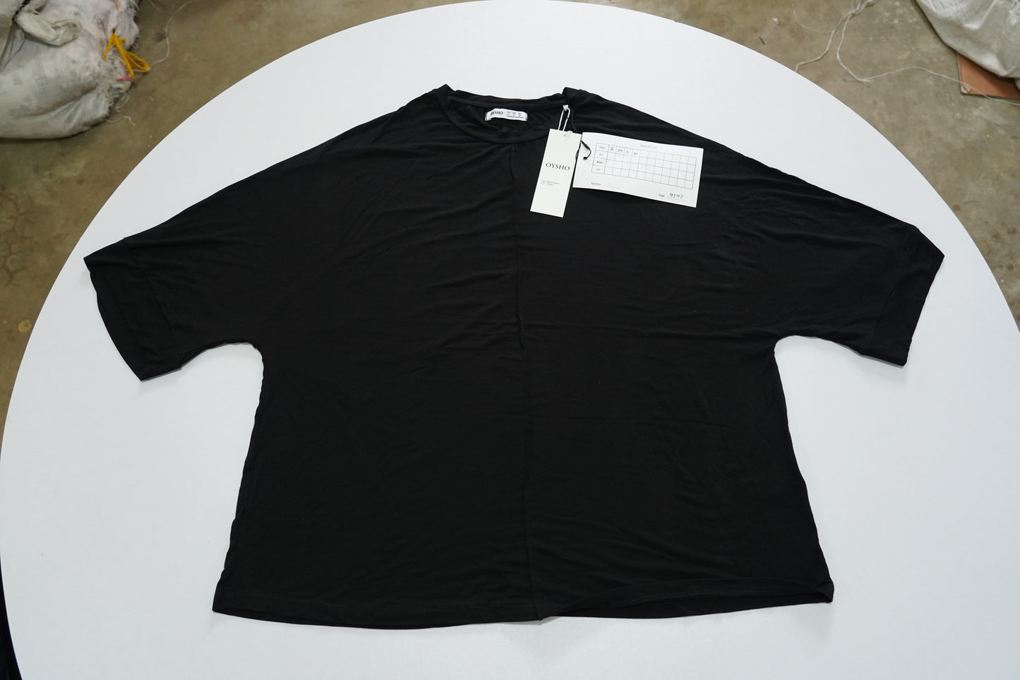 OYSHO Womens Essential Seam Detail Short Sleeve Black T Shirt
