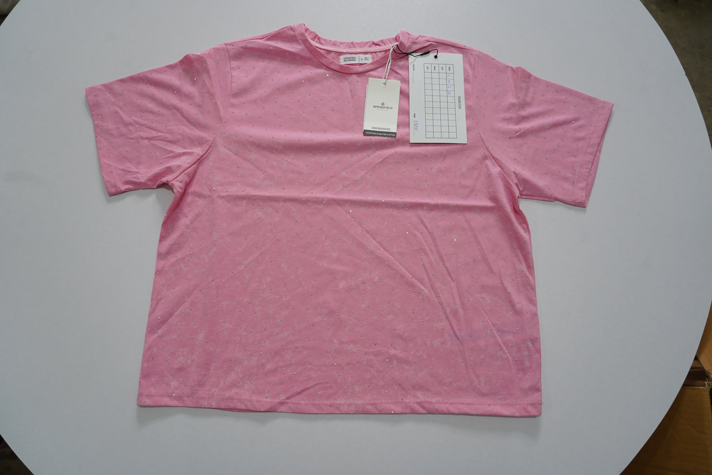 SPRINGFIELD Womens Essential Acid Print with Stones Crew Neck T Shirt