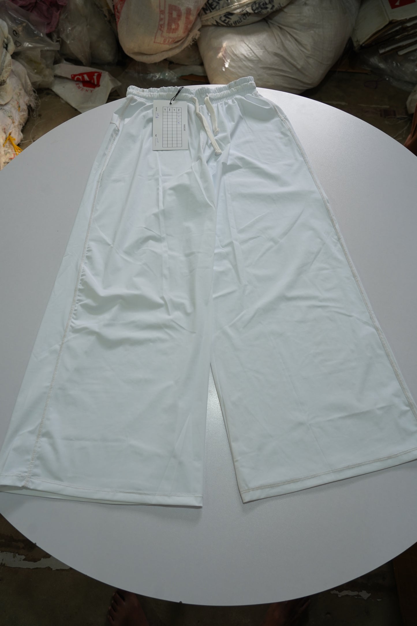 OYSHO Womens White Wide Leg Trouser