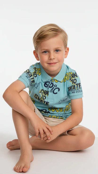 JUNIOR Boys Graphic Printed Polo Shirt