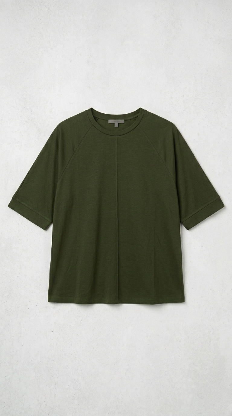 OYSHO Womens Essential Seam Detail Crew Neck T Shirt