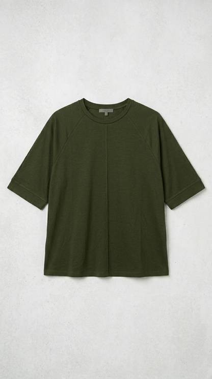OYSHO Womens Essential Seam Detail Crew Neck T Shirt