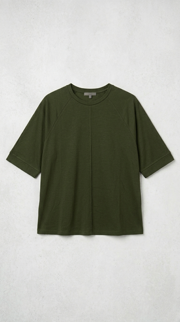 OYSHO Womens Essential Seam Detail Crew Neck T Shirt