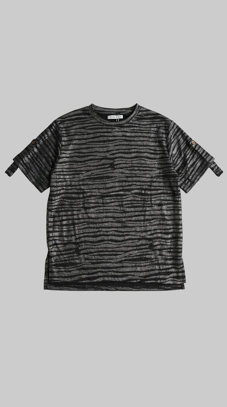 OYSHO Womens Essential Zebra Print Crew Neck T Shirt