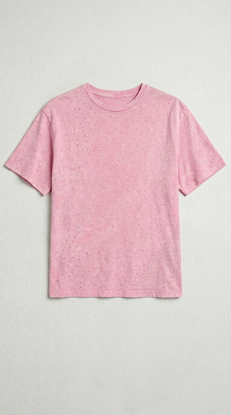 SPRINGFIELD Womens Essential Acid Print with Stones Crew Neck T Shirt