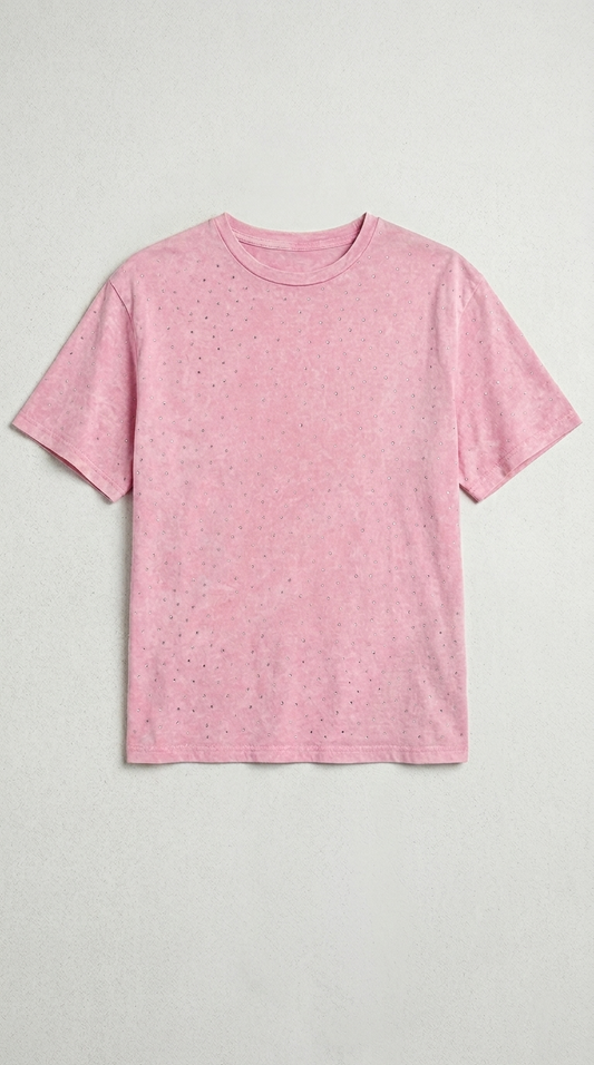 SPRINGFIELD Womens Essential Acid Print with Stones Crew Neck T Shirt