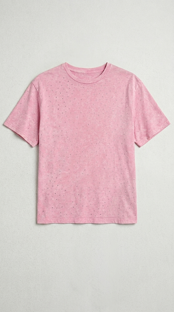 SPRINGFIELD Womens Essential Acid Print with Stones Crew Neck T Shirt