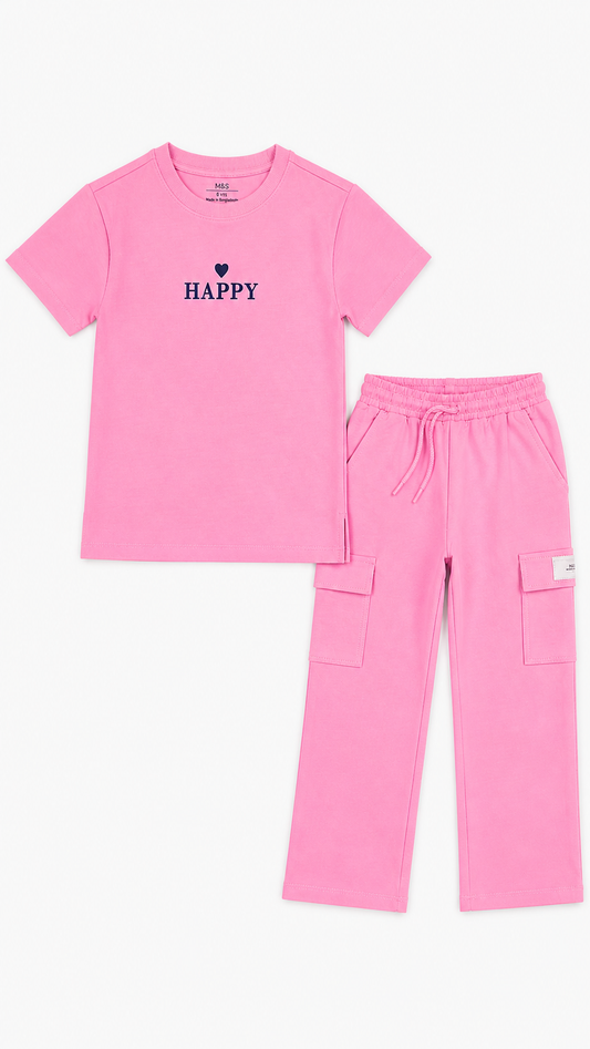 M&S Girls Cargo Co Ord Set