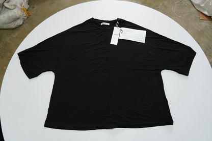 OYSHO Womens Essential Seam Detail Short Sleeve Black T Shirt