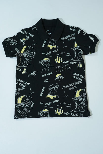 JUNIOR Boys Graphic Printed Polo Shirt