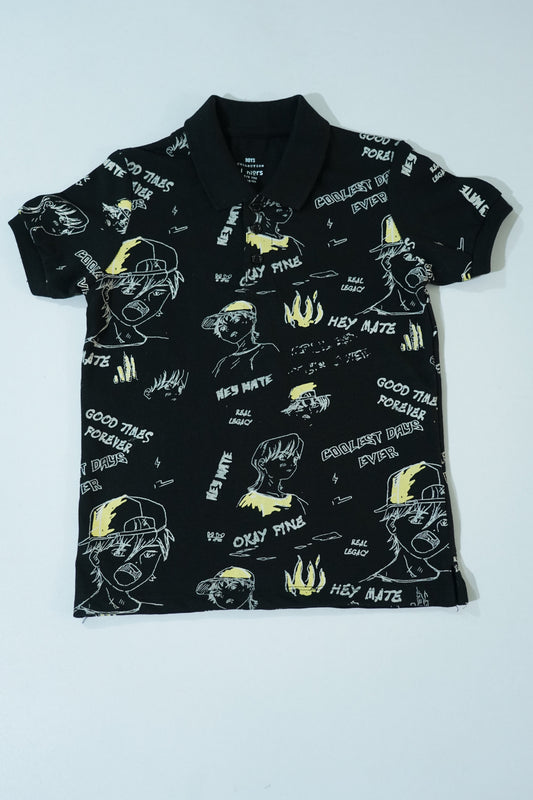 JUNIOR Boys Graphic Printed Polo Shirt