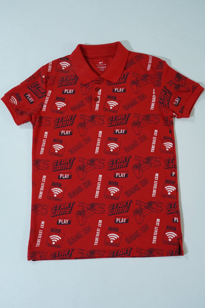 JUNIOR Boys Graphic Printed Polo Shirt