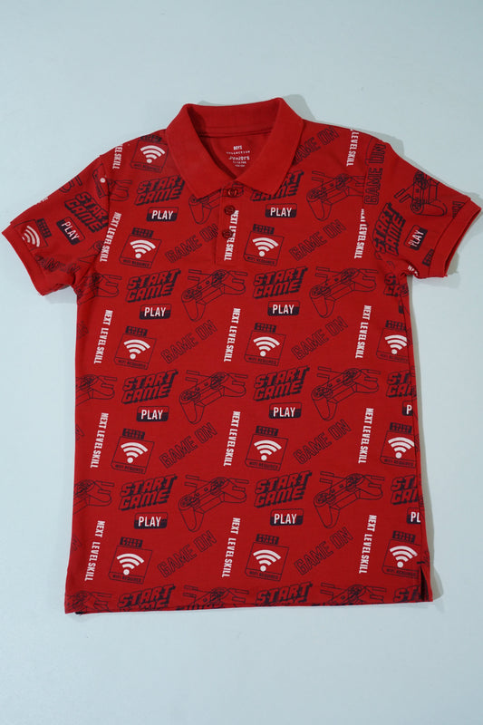 JUNIOR Boys Graphic Printed Polo Shirt