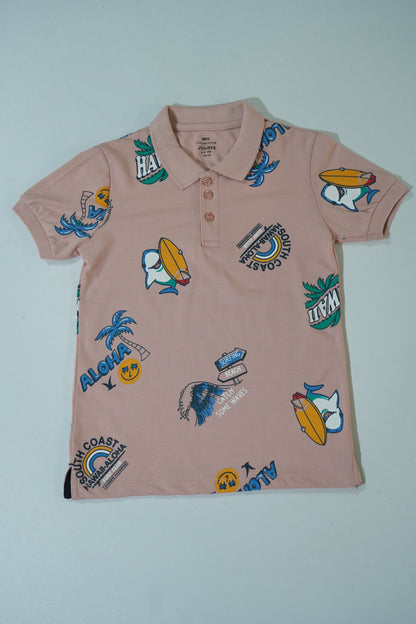 JUNIOR Boys Graphic Printed Polo Shirt