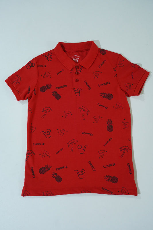 JUNIOR Boys Graphic Printed Polo Shirt