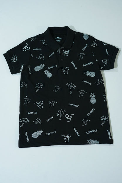JUNIOR Boys Graphic Printed Polo Shirt