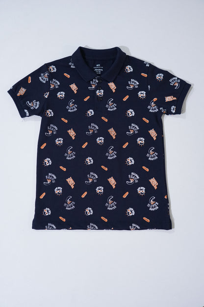 JUNIOR Boys Graphic Printed Polo Shirt