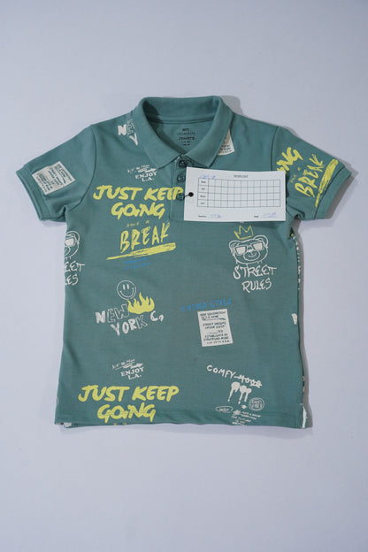 JUNIOR Boys Graphic Printed Polo Shirt