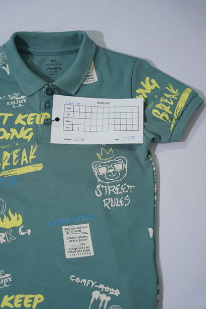JUNIOR Boys Graphic Printed Polo Shirt