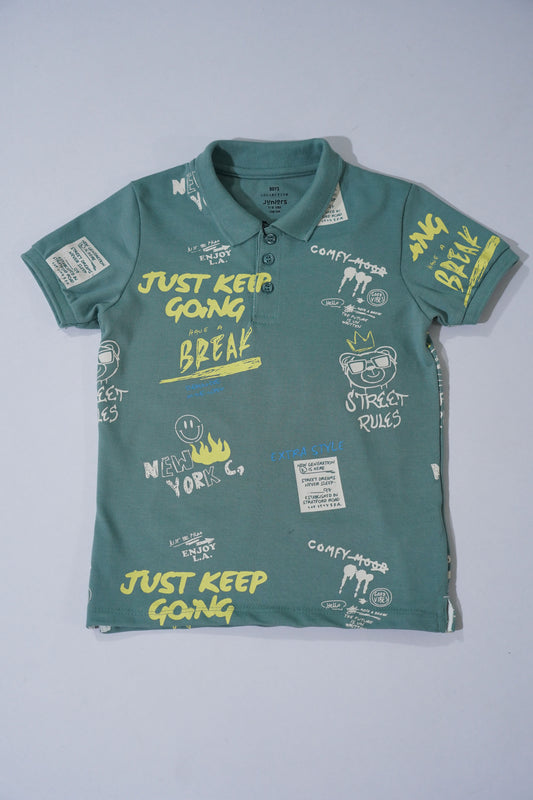 JUNIOR Boys Graphic Printed Polo Shirt