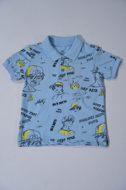 JUNIOR Boys Graphic Printed Polo Shirt