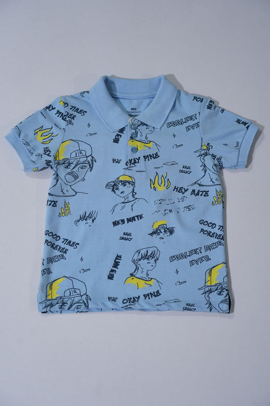 JUNIOR Boys Graphic Printed Polo Shirt