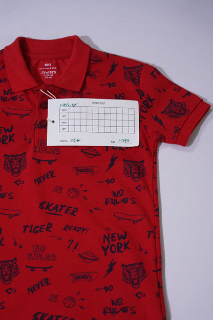 JUNIOR Boys Graphic Printed Polo Shirt