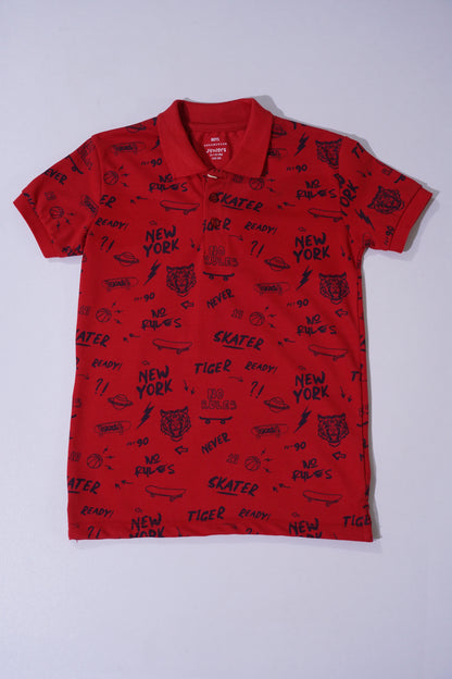 JUNIOR Boys Graphic Printed Polo Shirt