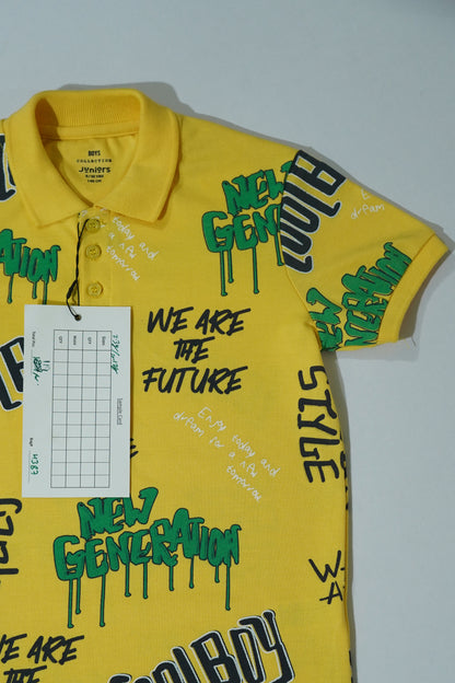 JUNIOR Boys Graphic Printed Polo Shirt
