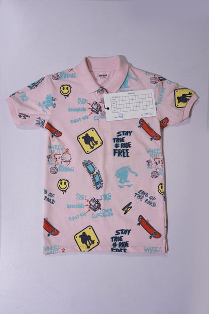 MAX Boys Graphic Printed Polo Shirt