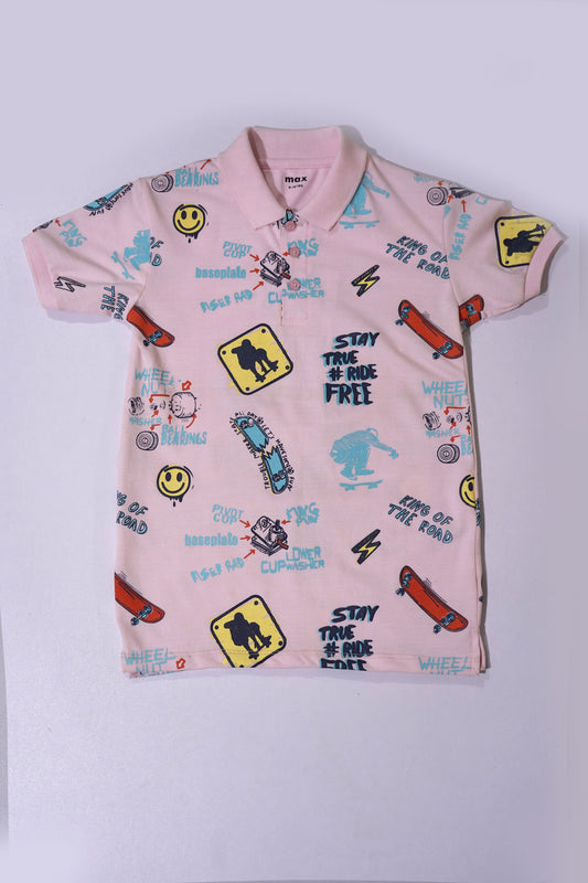 MAX Boys Graphic Printed Polo Shirt