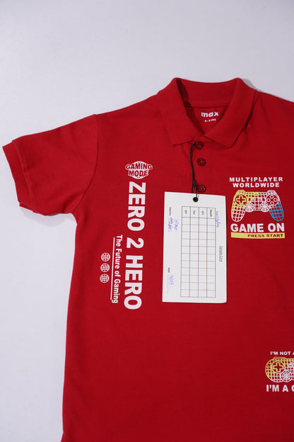 MAX Boys Graphic Printed Polo Shirt