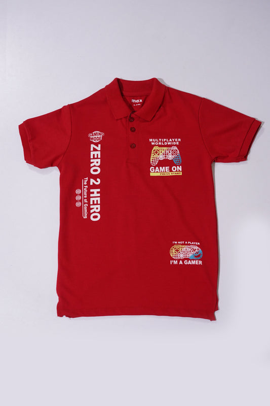 MAX Boys Graphic Printed Polo Shirt