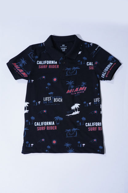 JUNIOR Boys Graphic Printed Polo Shirt