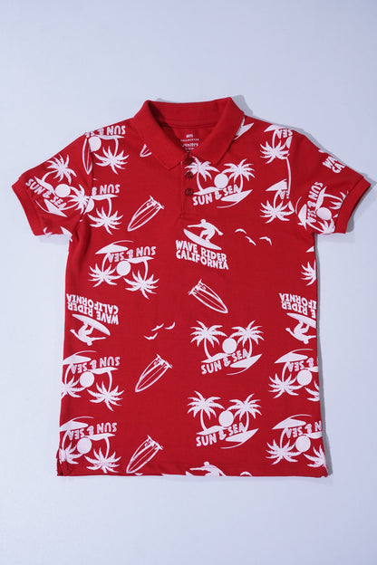 JUNIOR Boys Graphic Printed Polo Shirt