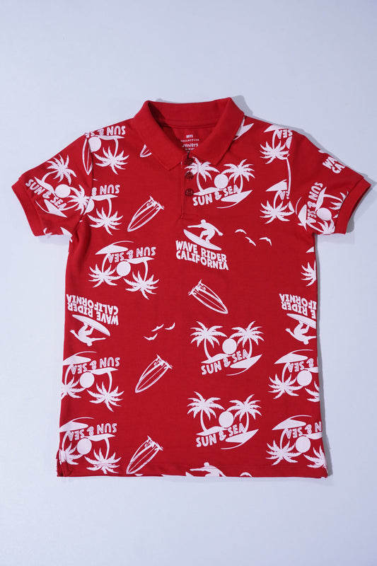 JUNIOR Boys Graphic Printed Polo Shirt