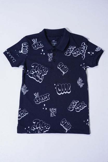 JUNIOR Boys Graphic Printed Polo Shirt