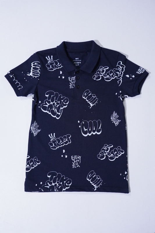 JUNIOR Boys Graphic Printed Polo Shirt