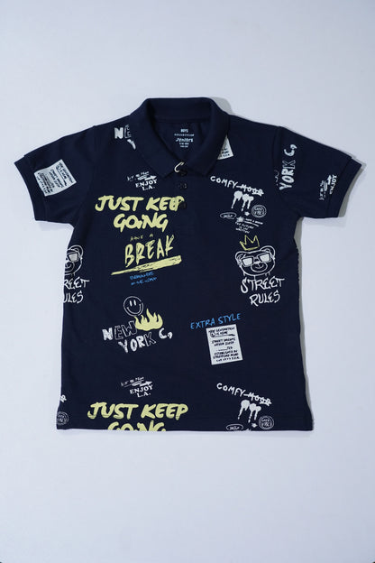 JUNIOR Boys Graphic Printed Polo Shirt