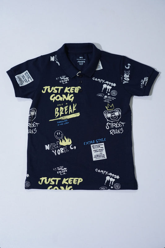 JUNIOR Boys Graphic Printed Polo Shirt