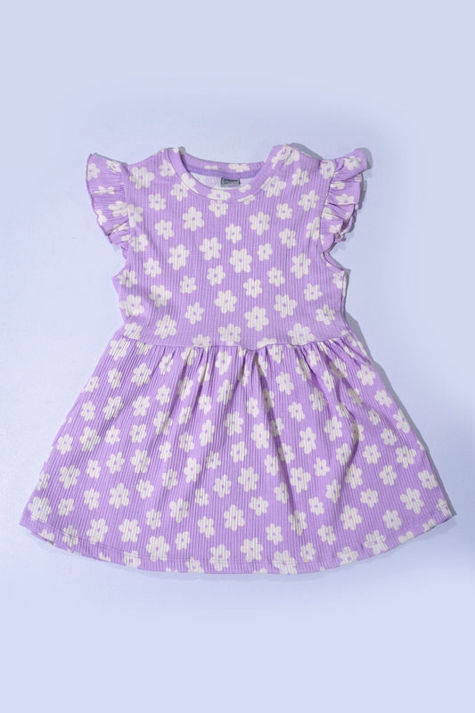LC WAIKIKI Girls Textured Floral Printed Dress