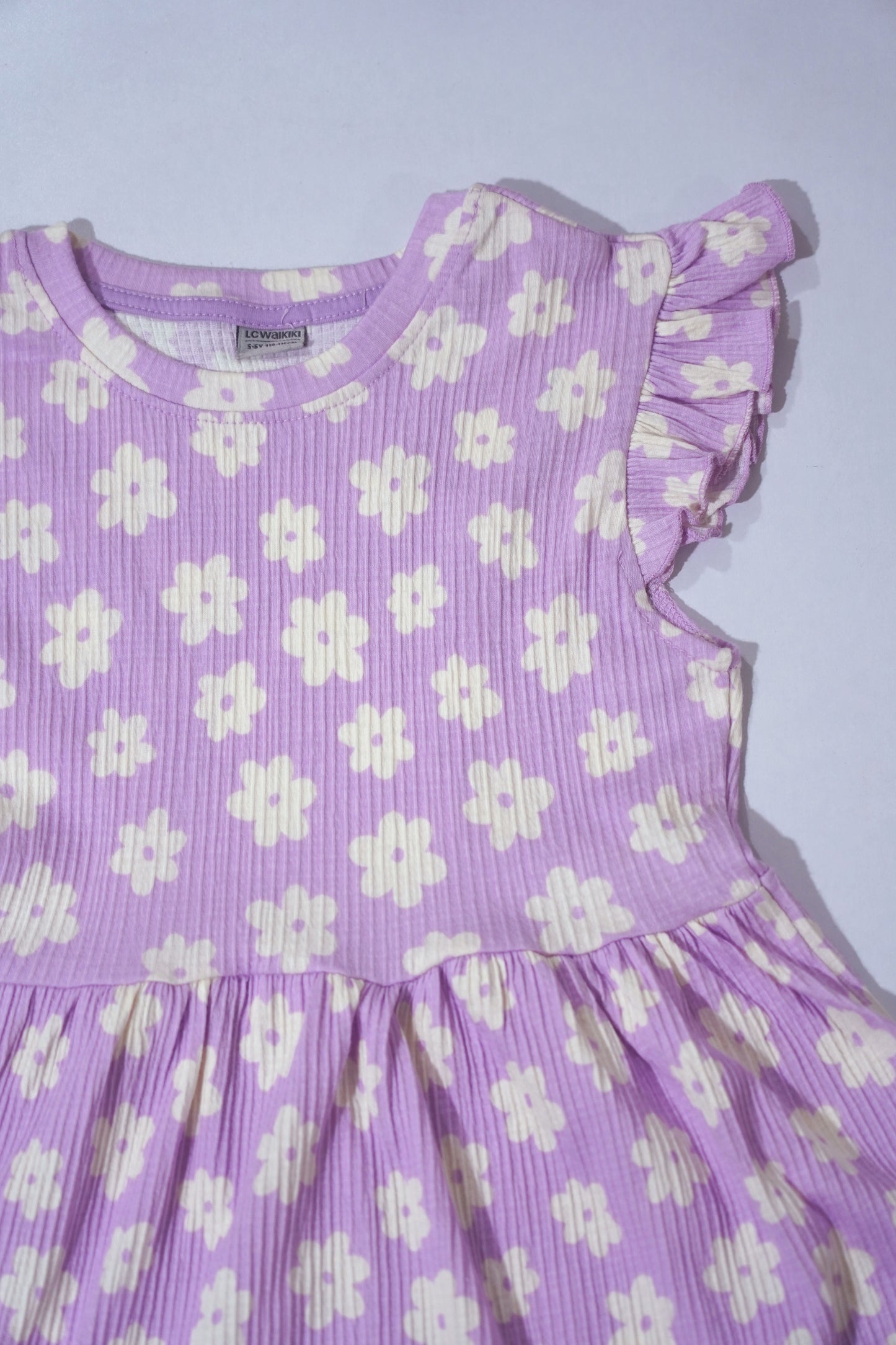 LC WAIKIKI Girls Textured Floral Printed Dress