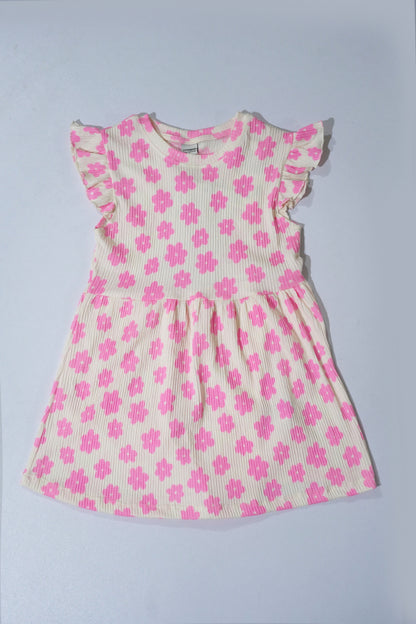 LC WAIKIKI Girls Textured Floral Printed Dress