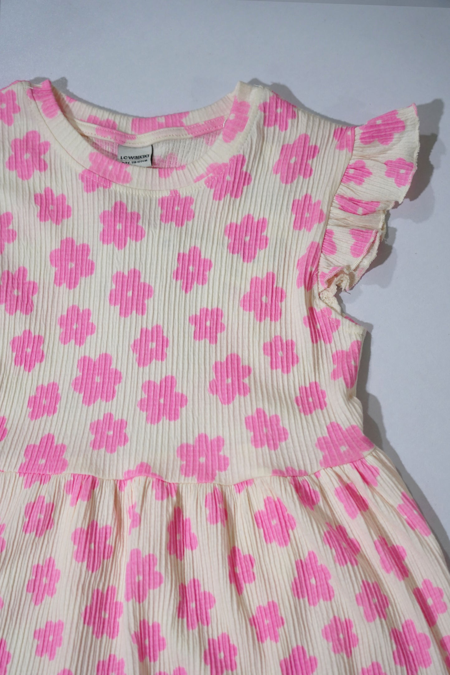 LC WAIKIKI Girls Textured Floral Printed Dress