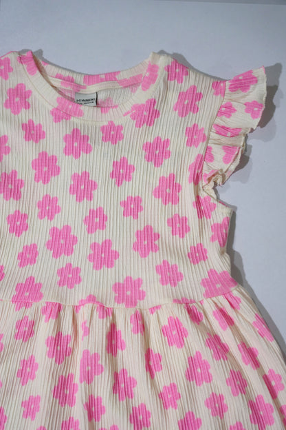 LC WAIKIKI Girls Textured Floral Printed Dress