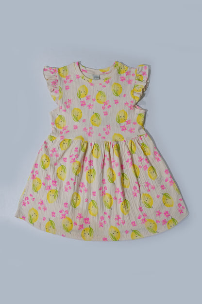 LC WAIKIKI Girls Textured Floral Printed Dress