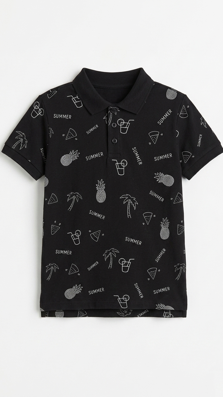 JUNIOR Boys Graphic Printed Polo Shirt