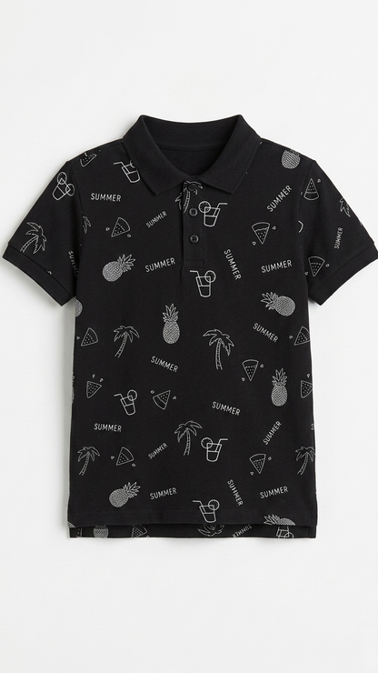JUNIOR Boys Graphic Printed Polo Shirt