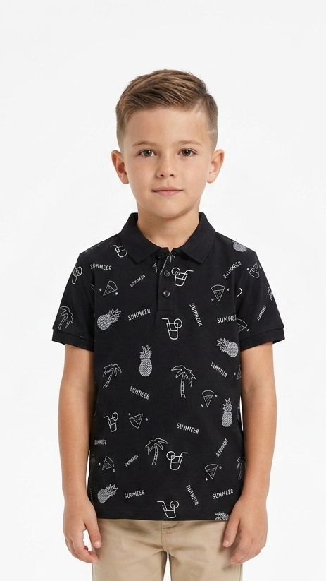 JUNIOR Boys Graphic Printed Polo Shirt